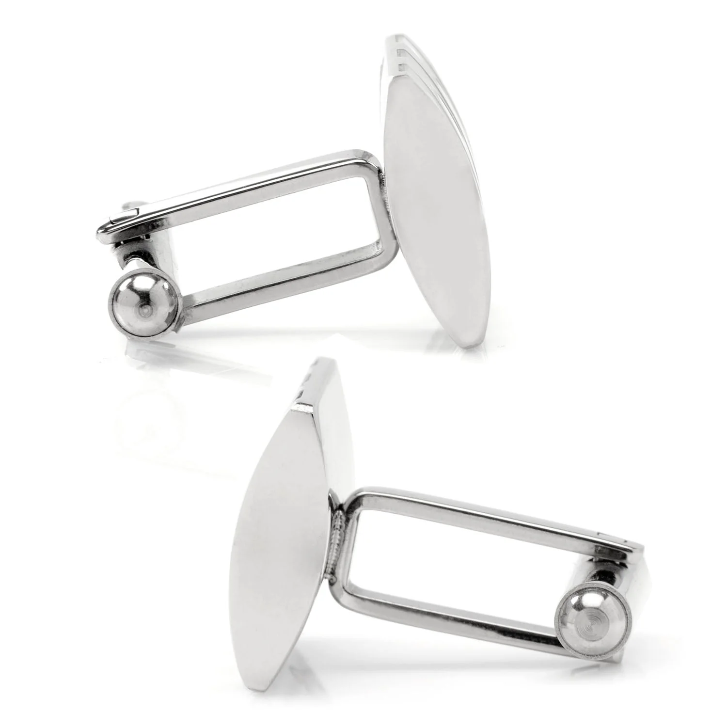 Stainless Steel Striped Lapis Cufflinks - Image 4
