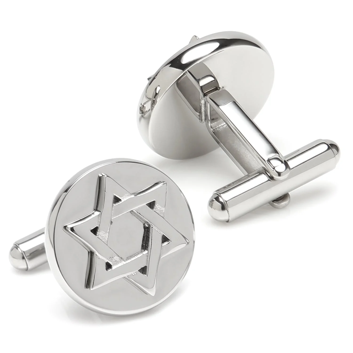 Star of David Stainless Steel Cufflinks - Image 2
