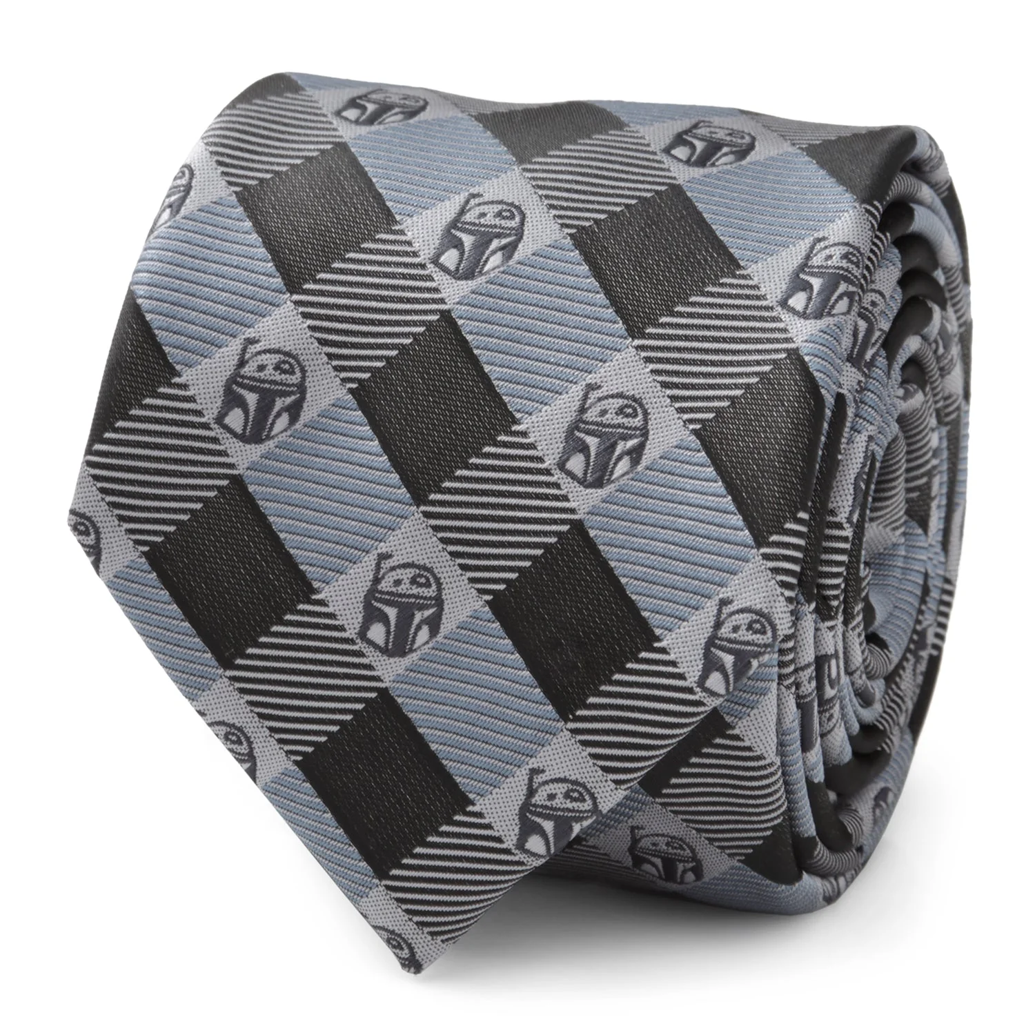 Star Wars Boba Fett Blue and Gray Plaid Tie - Image 3
