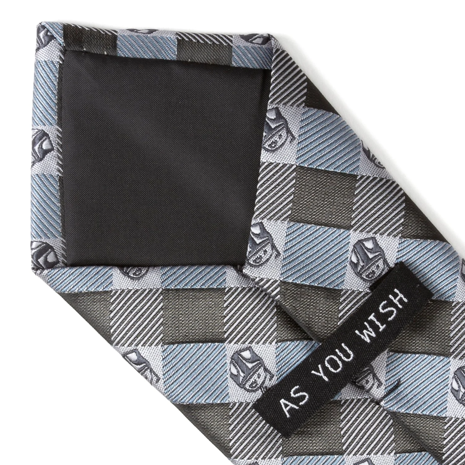 Star Wars Boba Fett Blue and Gray Plaid Tie - Image 7