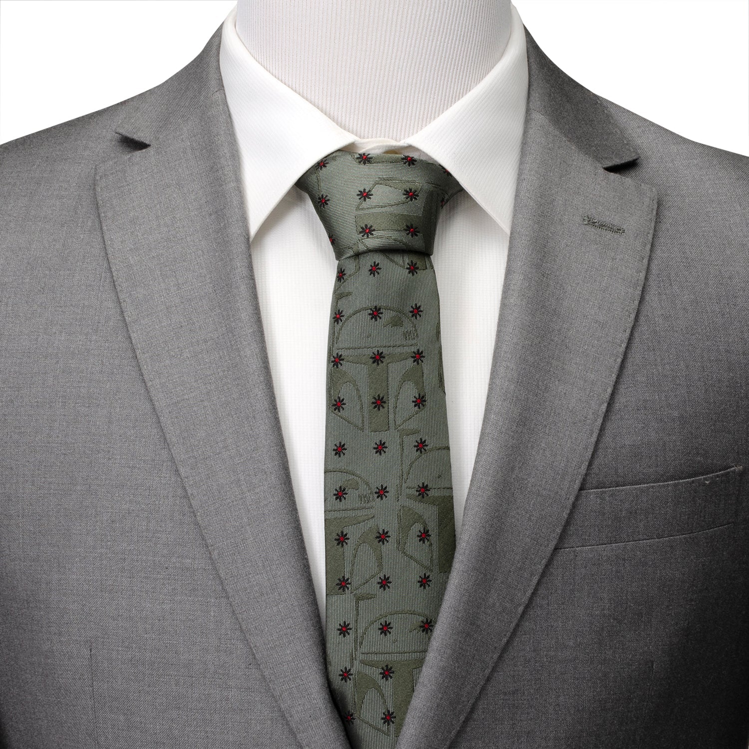 Star Wars Boba Fett Green Floral Motif Tie - Image 2