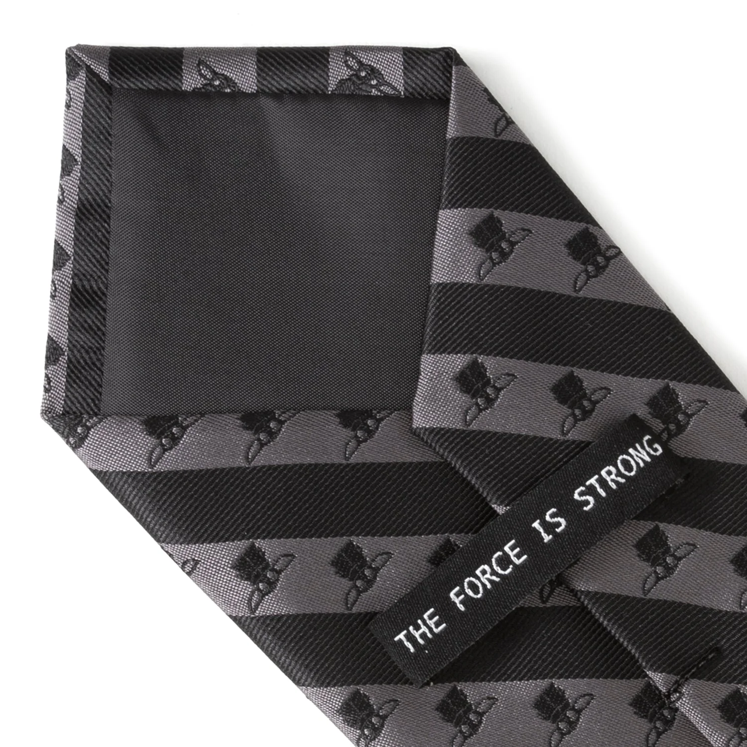 Star Wars Grogu Black and Gray Striped Tie - Image 7
