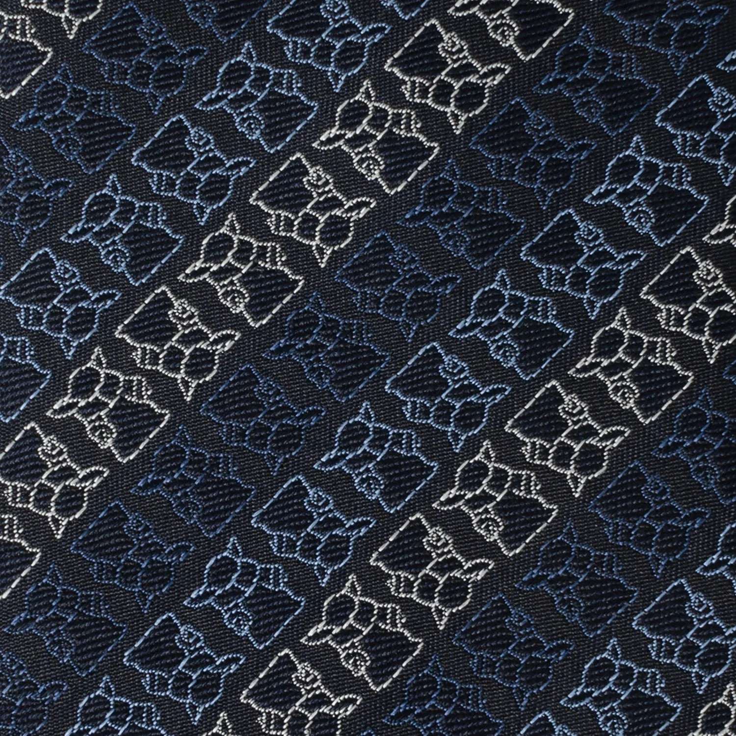 Star Wars Grogu Outline Striped Navy Tie - Image 4