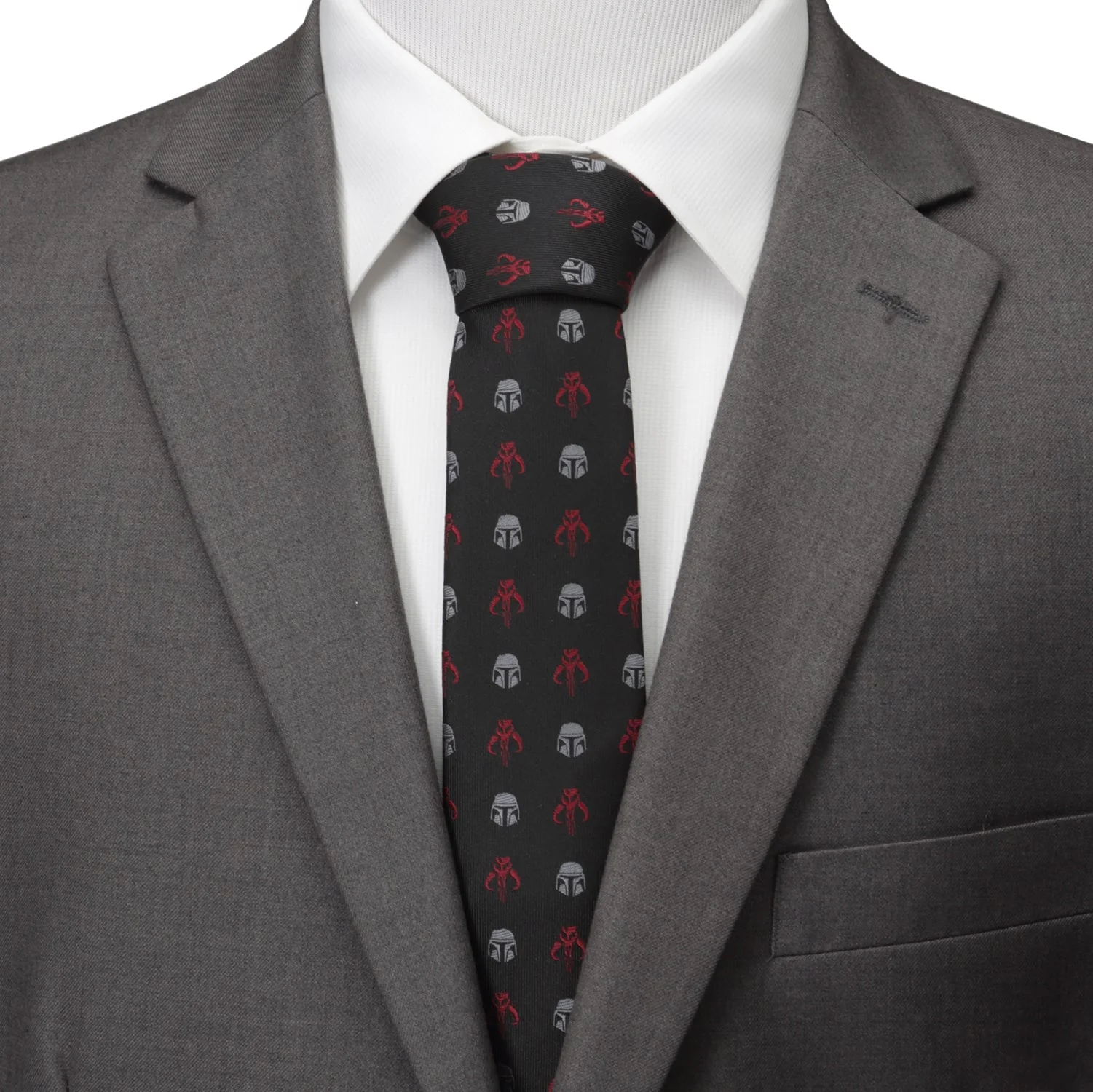 Star Wars Mandalorian and Mythosaur Red and Black Tie - Image 2