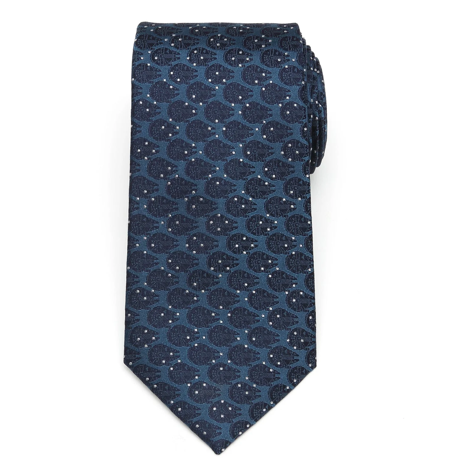 Star Wars Millennium Falcon Blue and White Dot Tie - Image 3