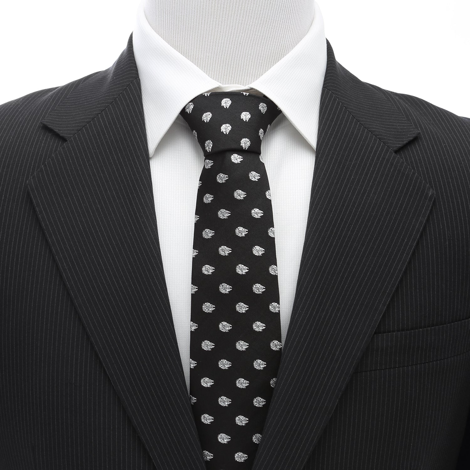 Star Wars Millennium Falcon Metallic Silver and Black Tie - Image 2