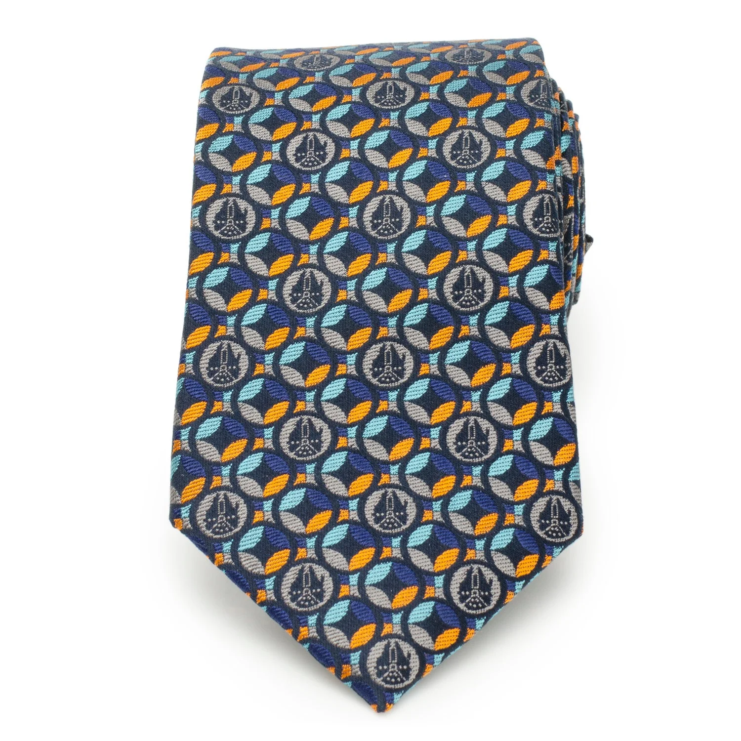 Star Wars Millennium Falcon Motif Navy Blue Tie - Image 3