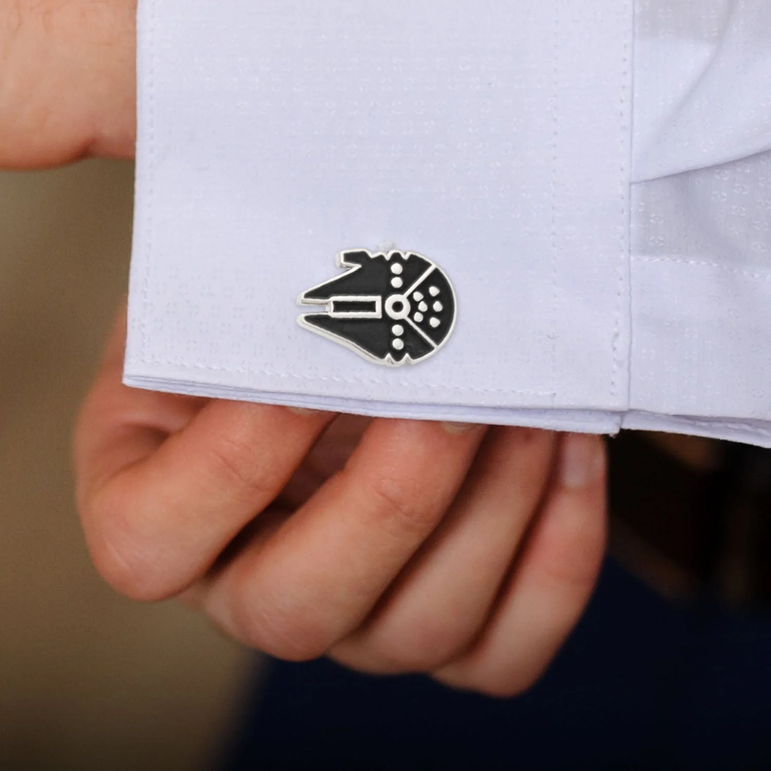 Star Wars Millennium Falcon Silver Inlaid Cufflinks - Image 5
