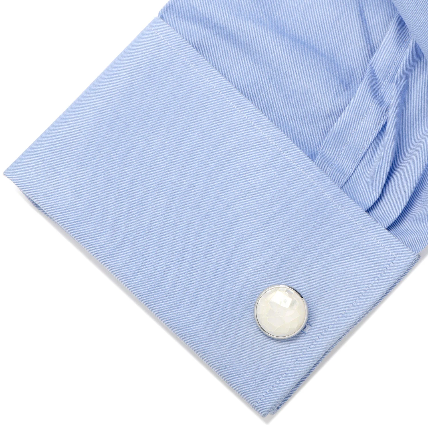 Sterling Mosaic Mother of Pearl Cufflinks - Image 3