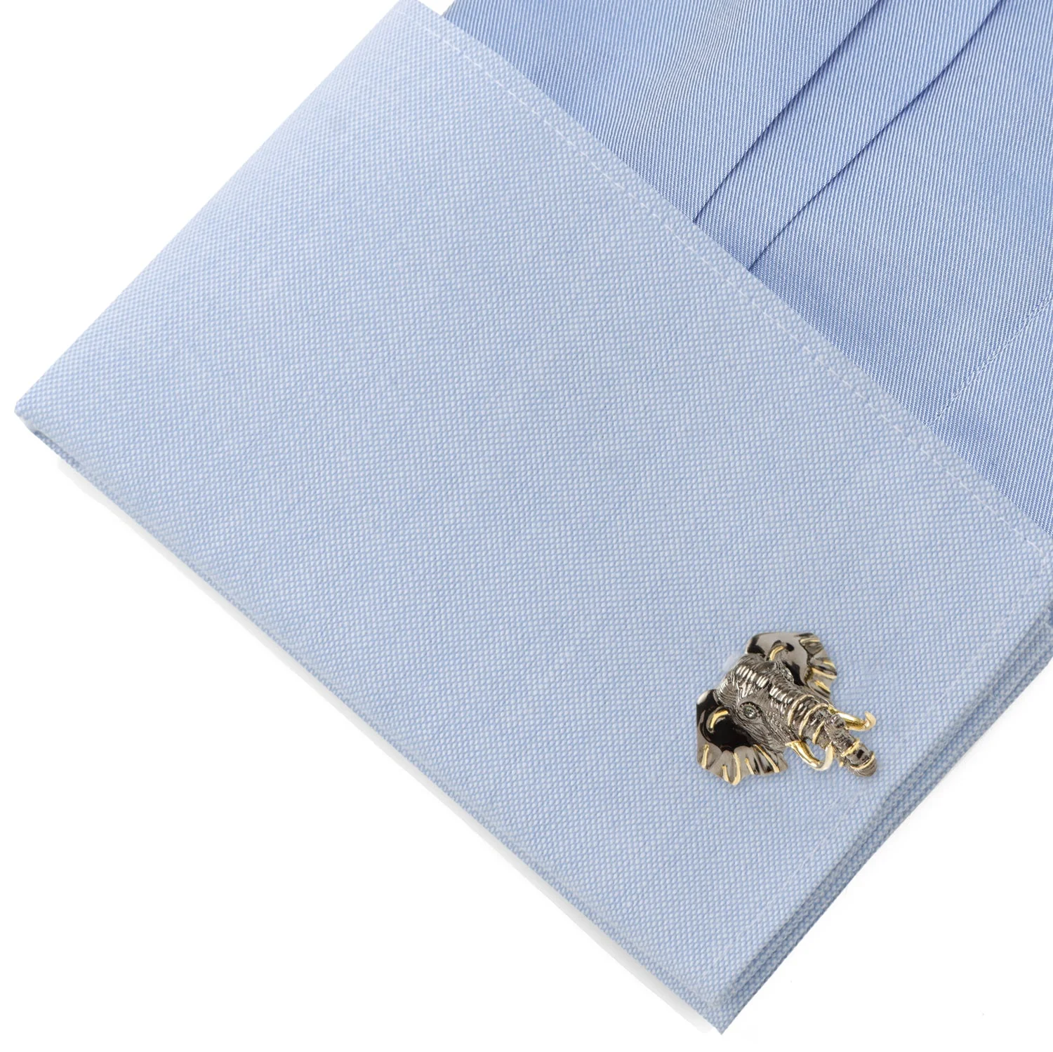 Sterling Silver and 14K Gold Vermeil Elephant Cufflinks - Image 4