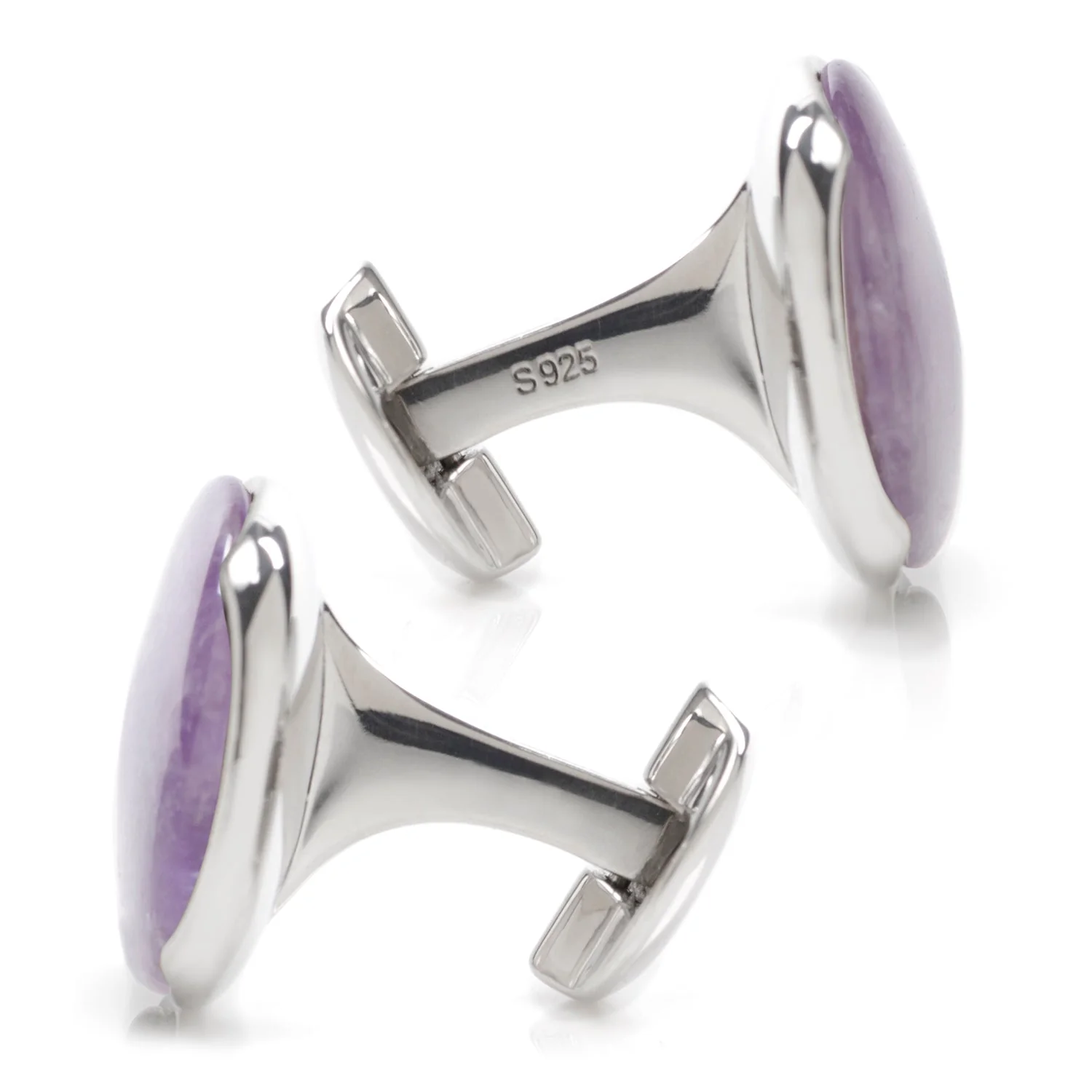 Sterling Silver Classic Formal Amethyst Cufflinks - Image 4