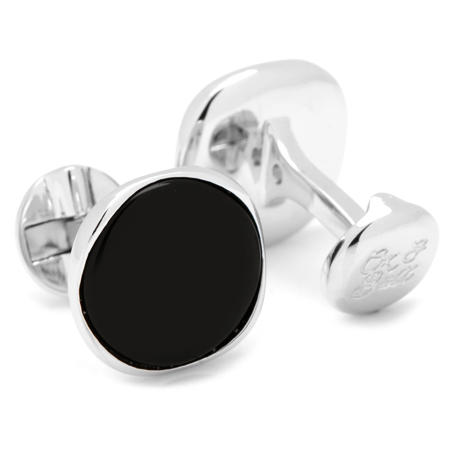 Sterling Silver Classic Formal Onyx Cufflinks - Image 2