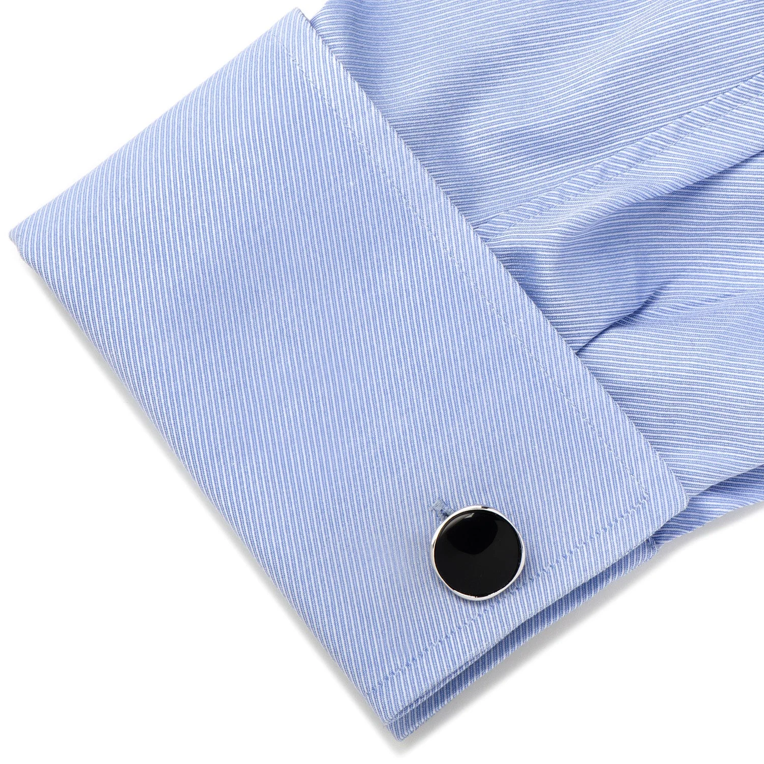 Sterling Silver Classic Formal Onyx Cufflinks - Image 3