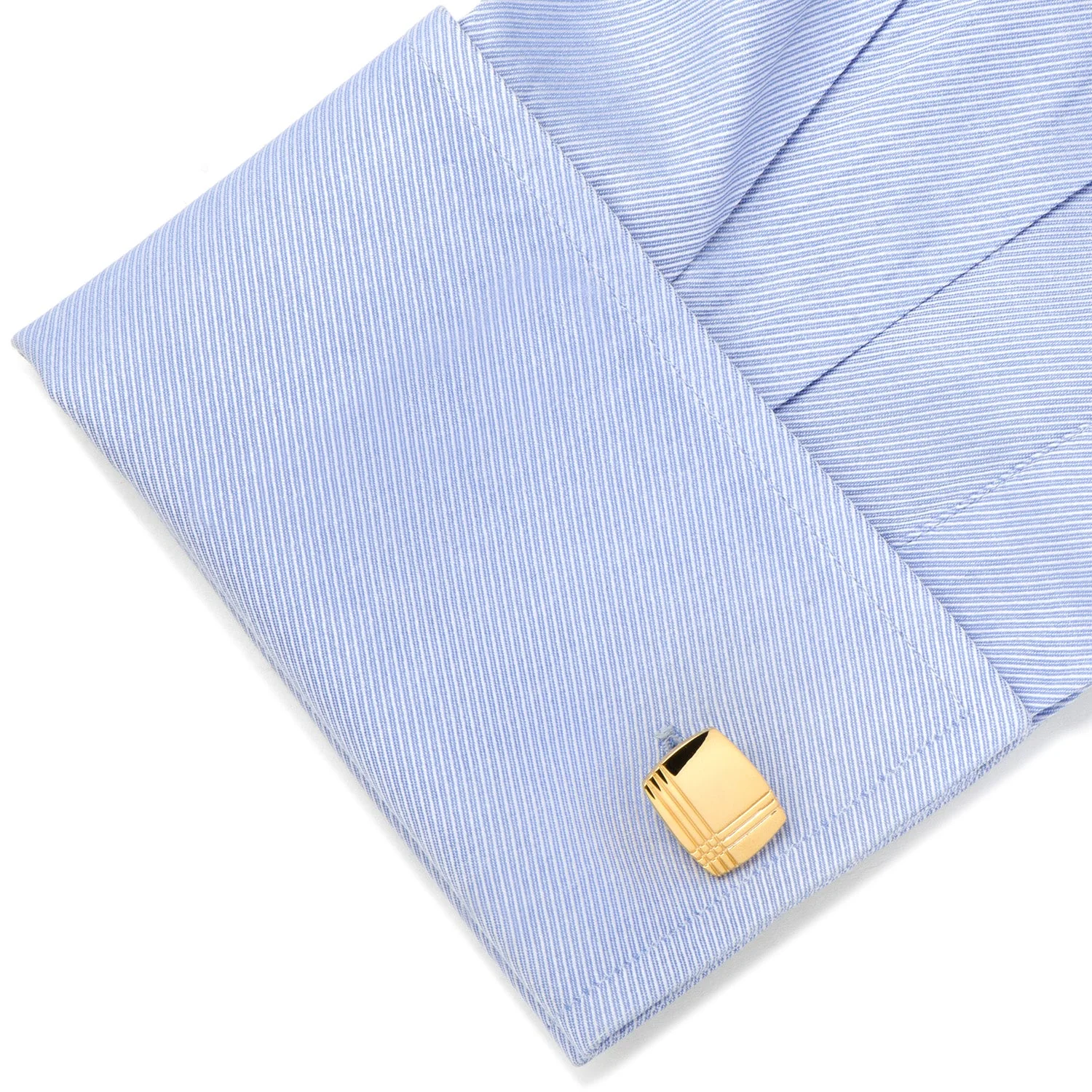 Sterling Silver Gold Tartan Plaid Cufflinks - Image 3