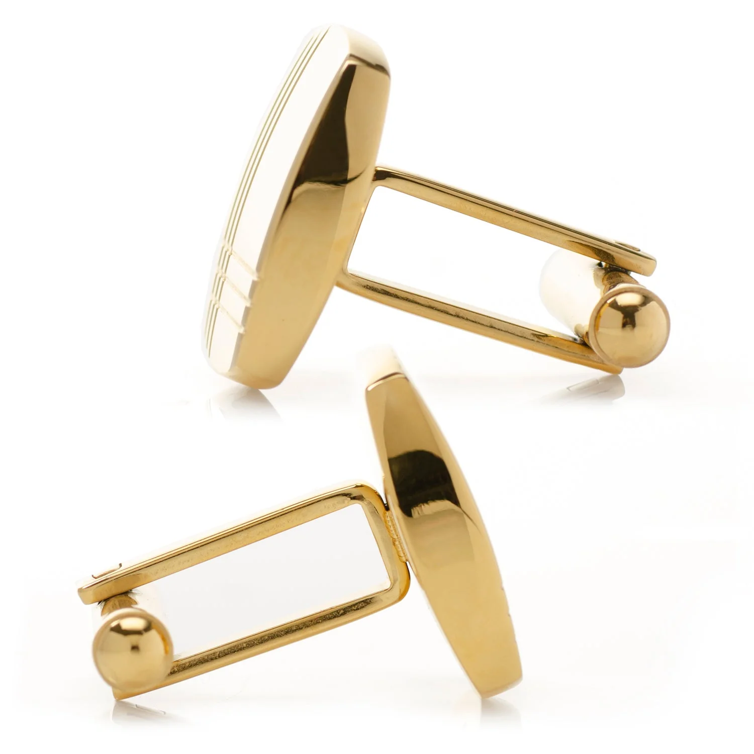 Sterling Silver Gold Tartan Plaid Cufflinks - Image 4