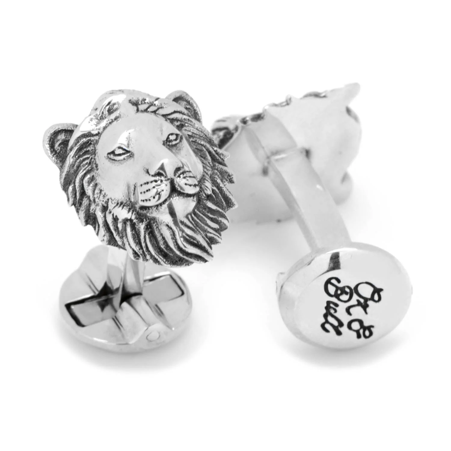 Sterling Silver Lion Head Cufflinks - Image 2