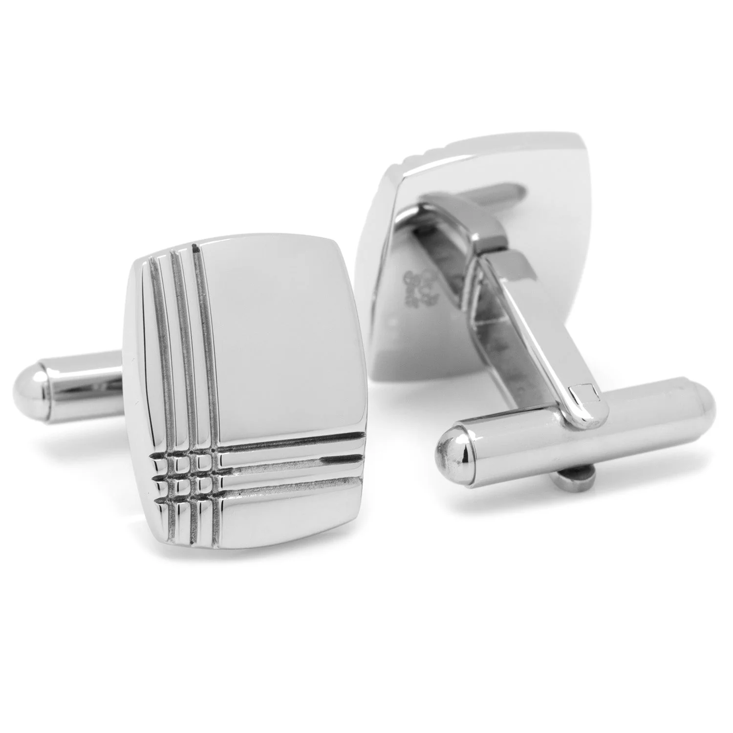 Sterling Silver Tartan Plaid Cufflinks - Image 2