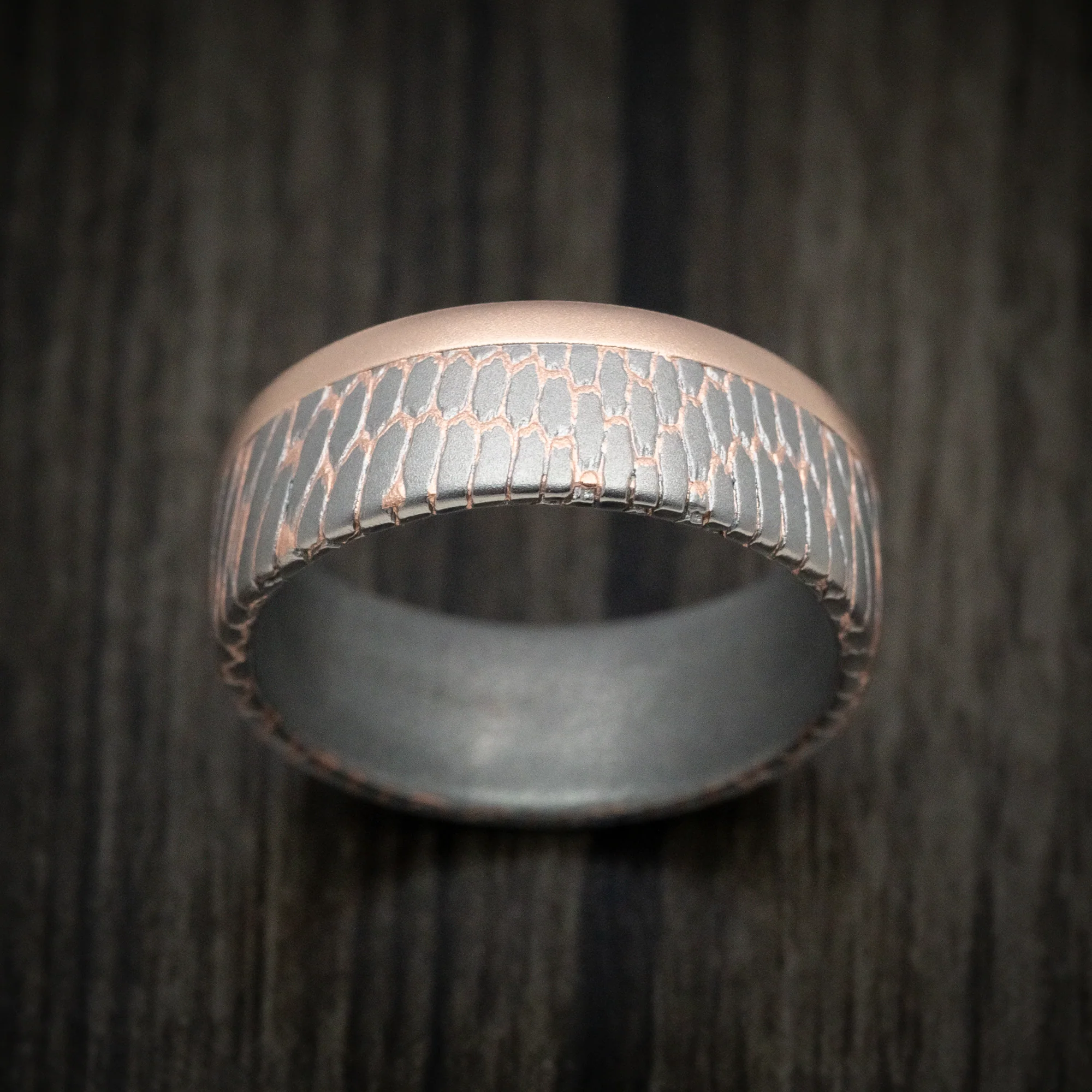 Superconductor and 14K Rose Gold Ring with Cerakote Sleeve Custom Made Band - Image 3