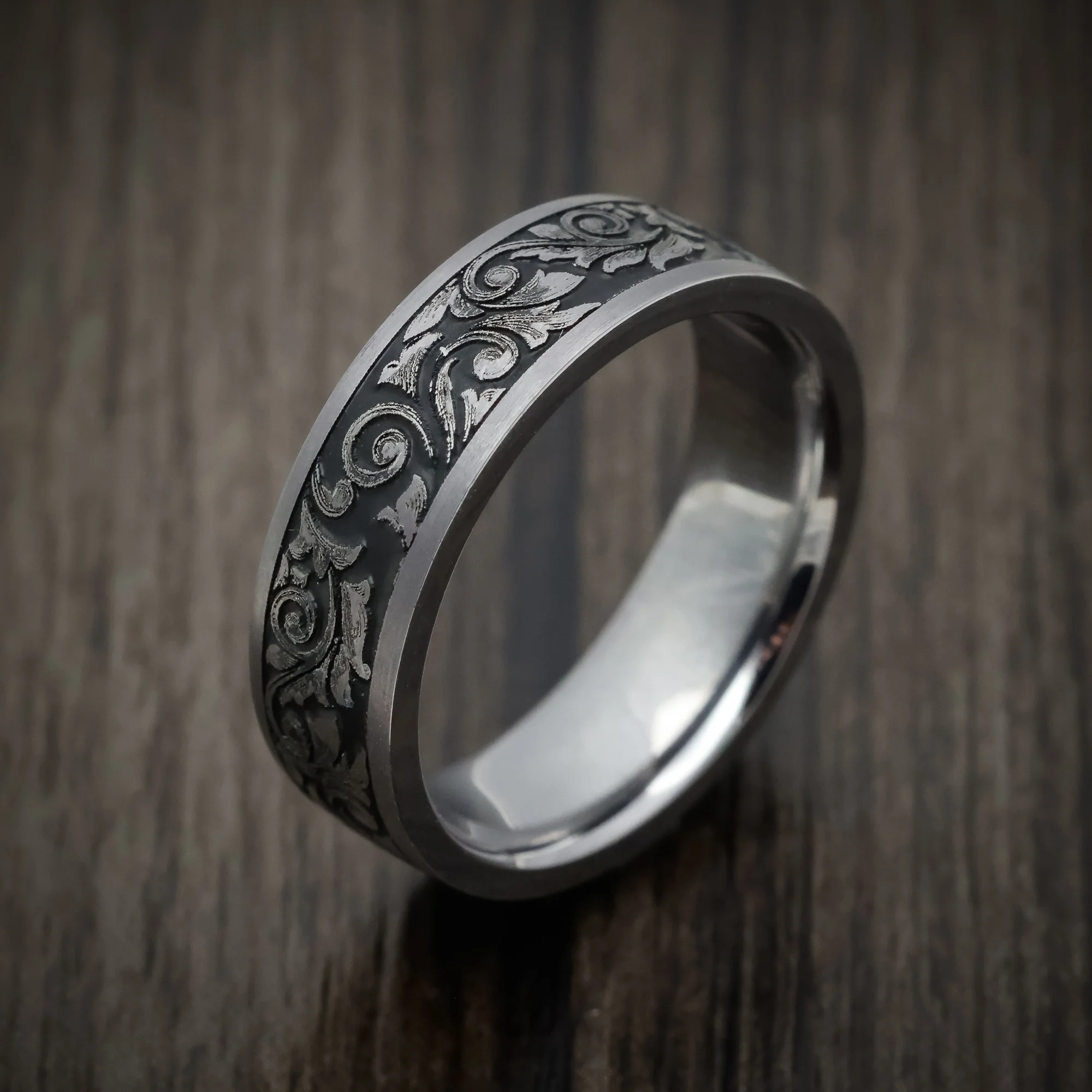 Tantalum Vintage Floral Mens Band - Image 3