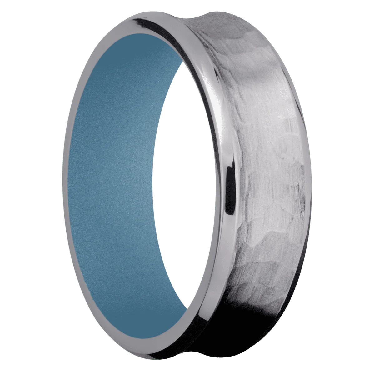 Tantalum + Hammer , Polish Finish + Polar Blue