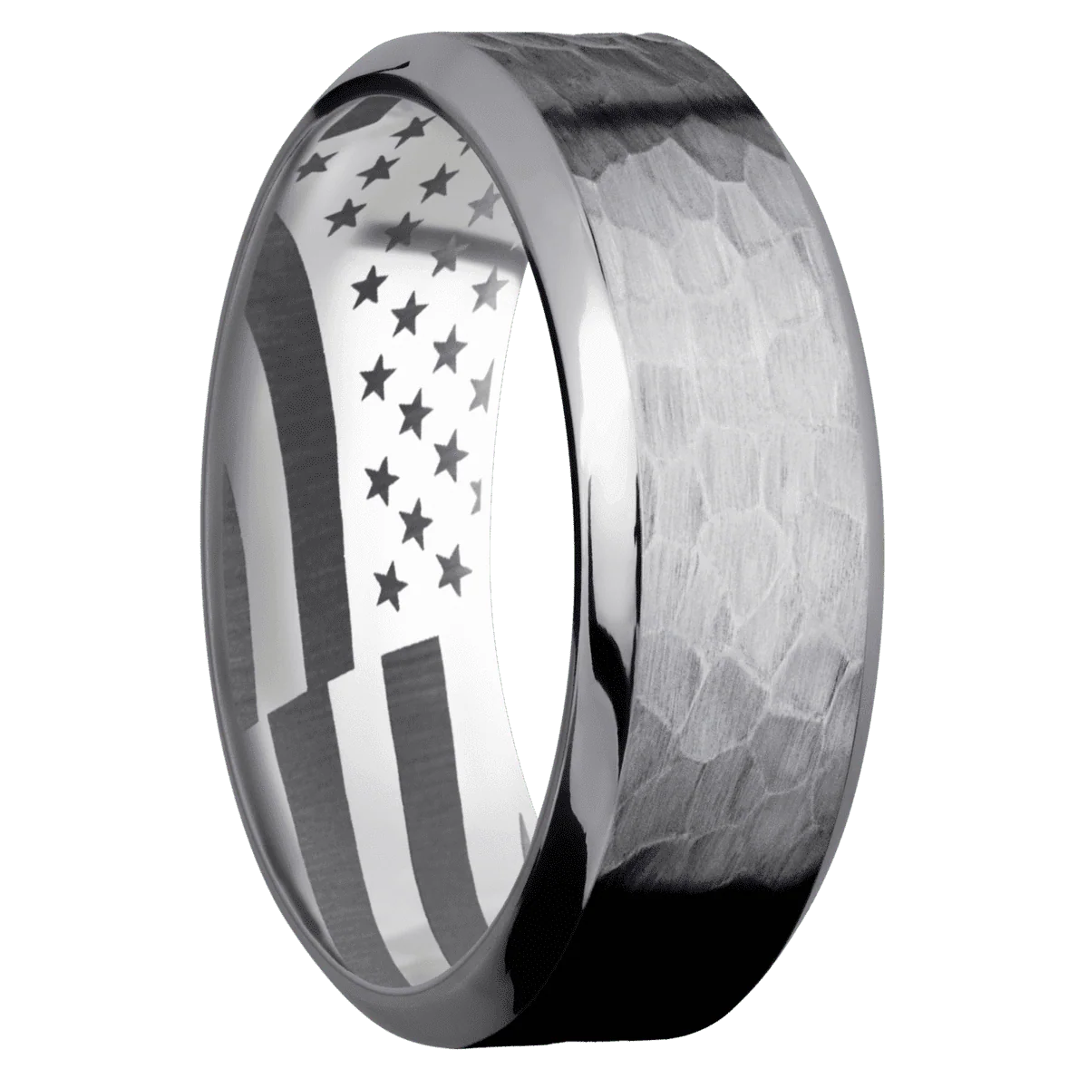 Tantalum + Hammer , Polish Finish + Titanium