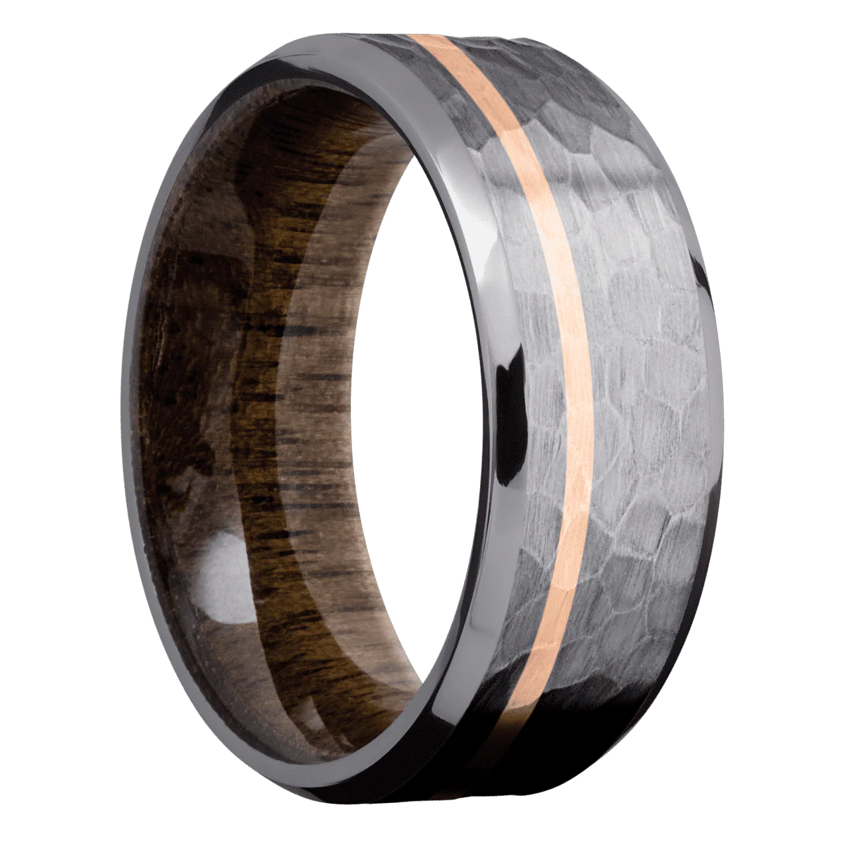 Tantalum + Hammer , Polish Finish + Walnut