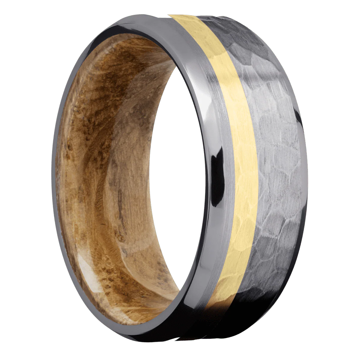 Tantalum + Hammer , Polish Finish + Whiskey Barrel