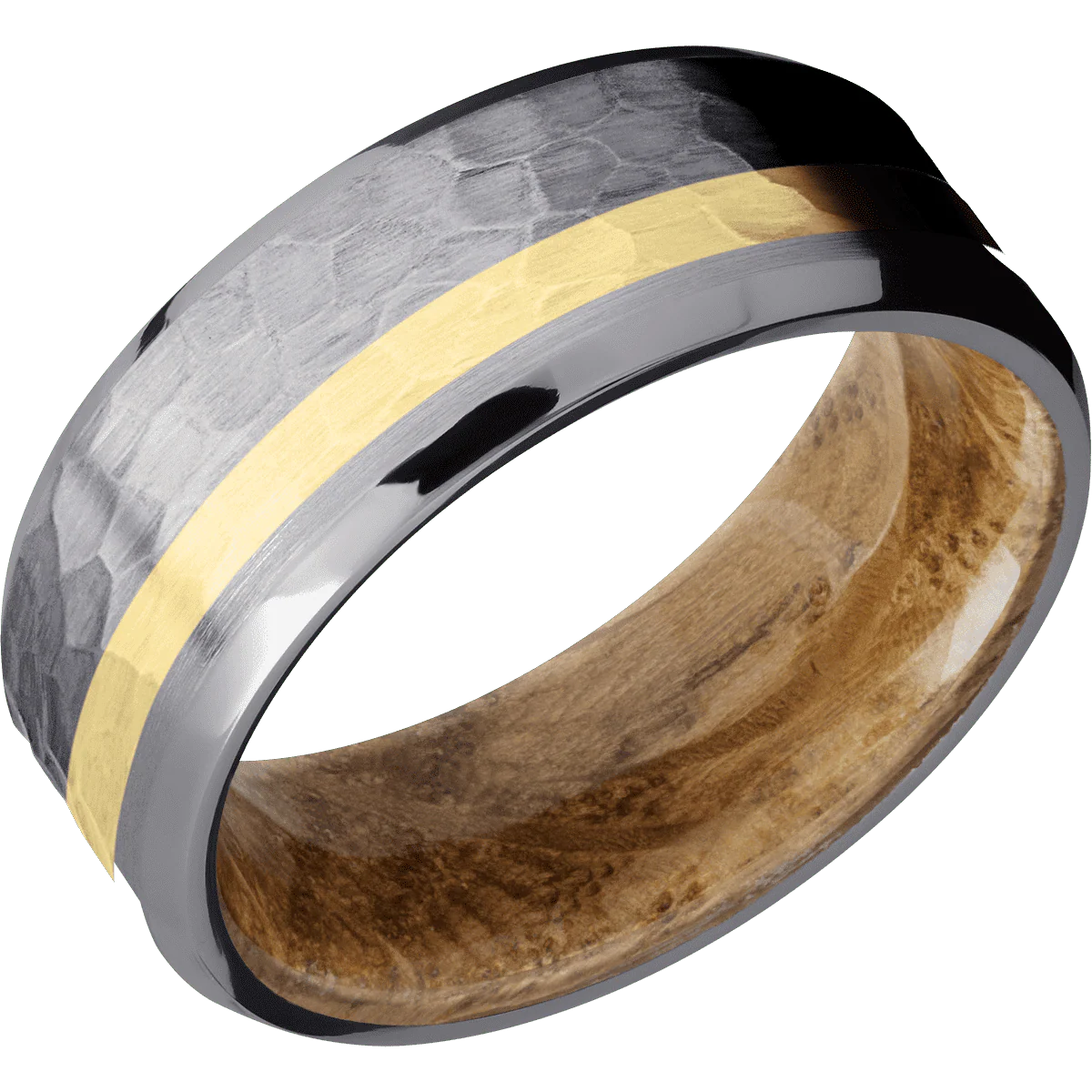 Tantalum + Hammer , Polish Finish + Whiskey Barrel - Image 2