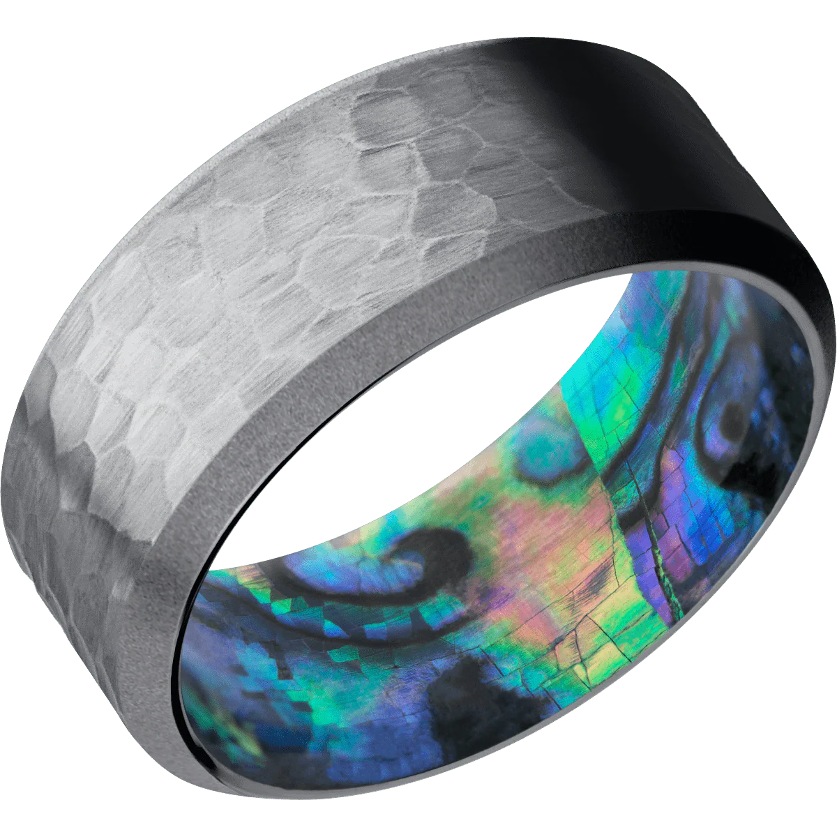 Tantalum + Hammer , Sand Finish + Abalone - Image 2