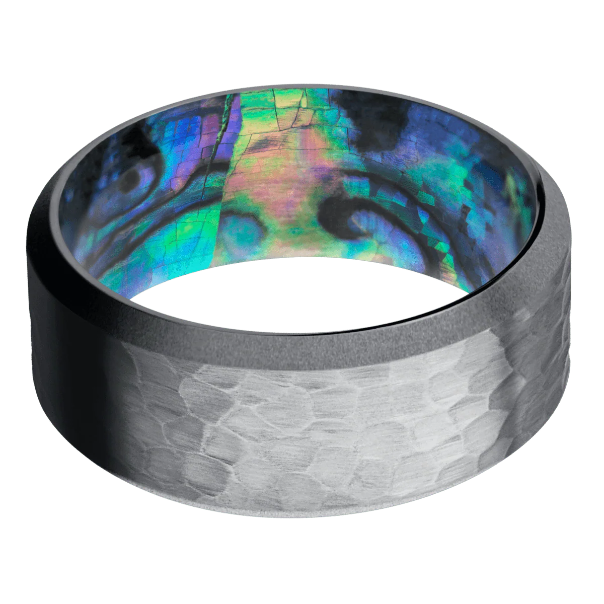 Tantalum + Hammer , Sand Finish + Abalone - Image 3