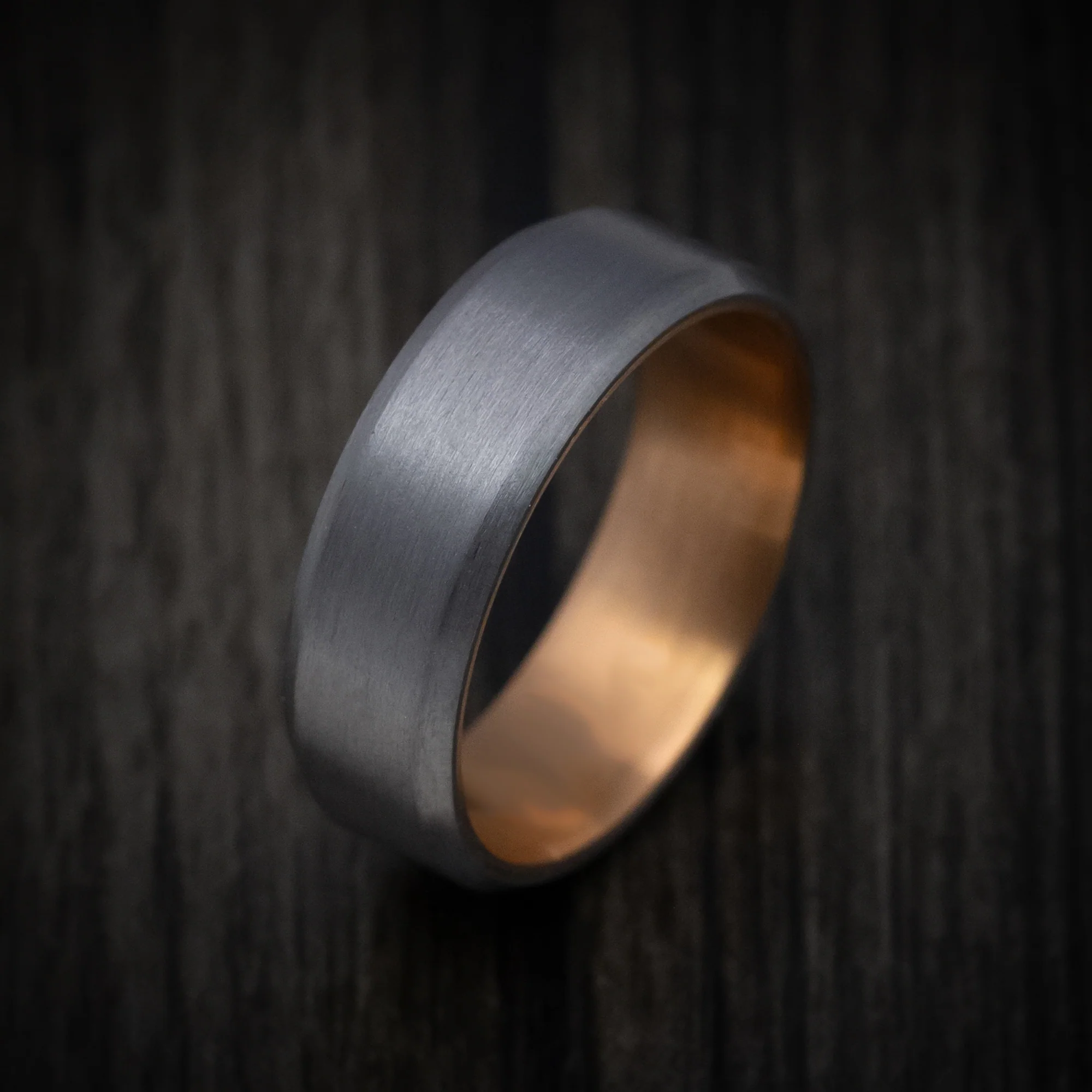 Tantalum Men's Ring with 14K Gold Sleeve - Image 3