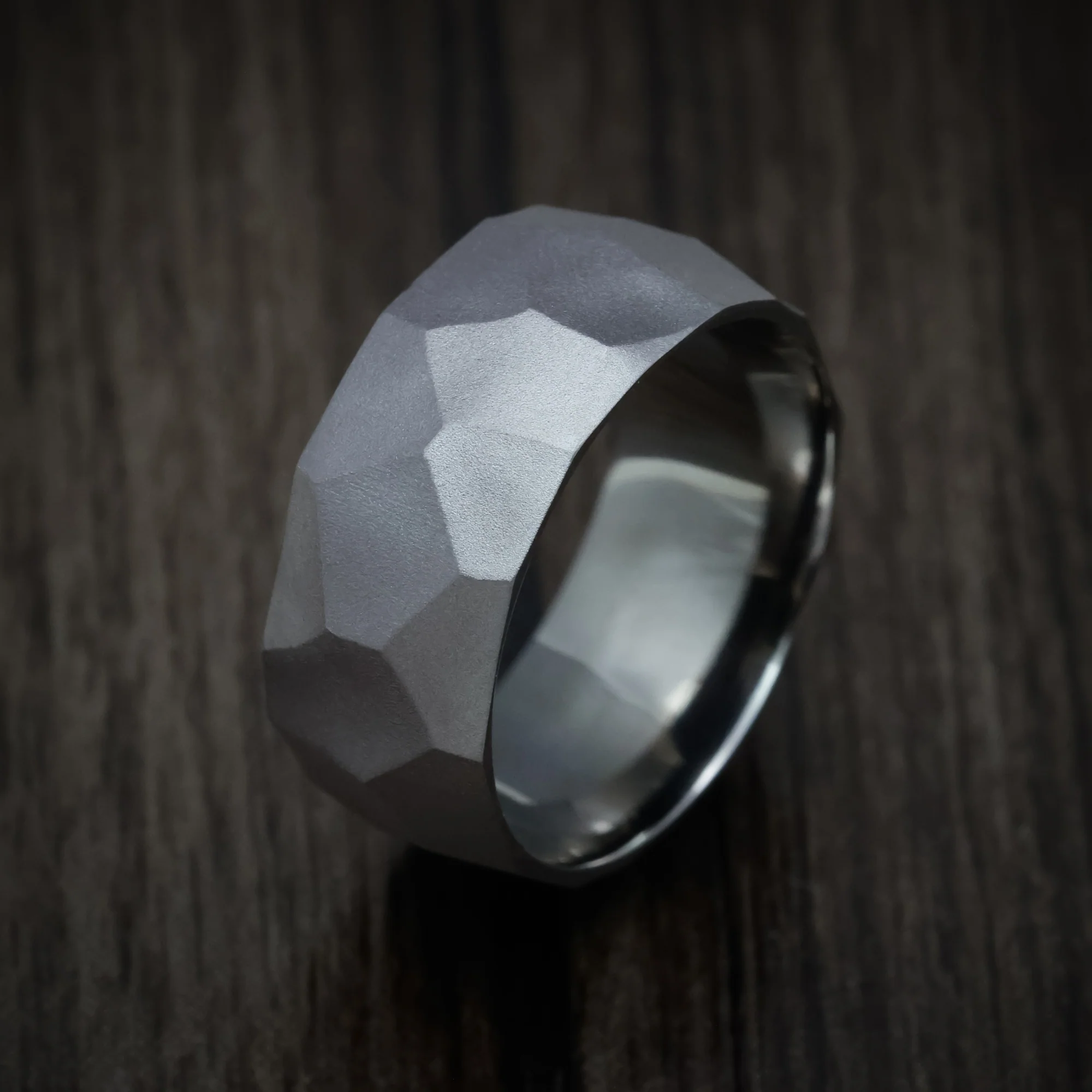 Tantalum Men's Ring with Glacier Finish Custom Made Band - Image 3