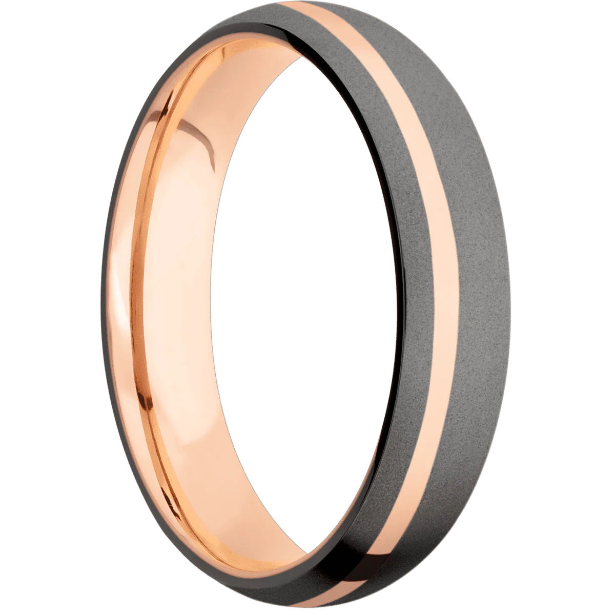Tantalum Noir + Bead , Bead Finish + 14K Rose Gold