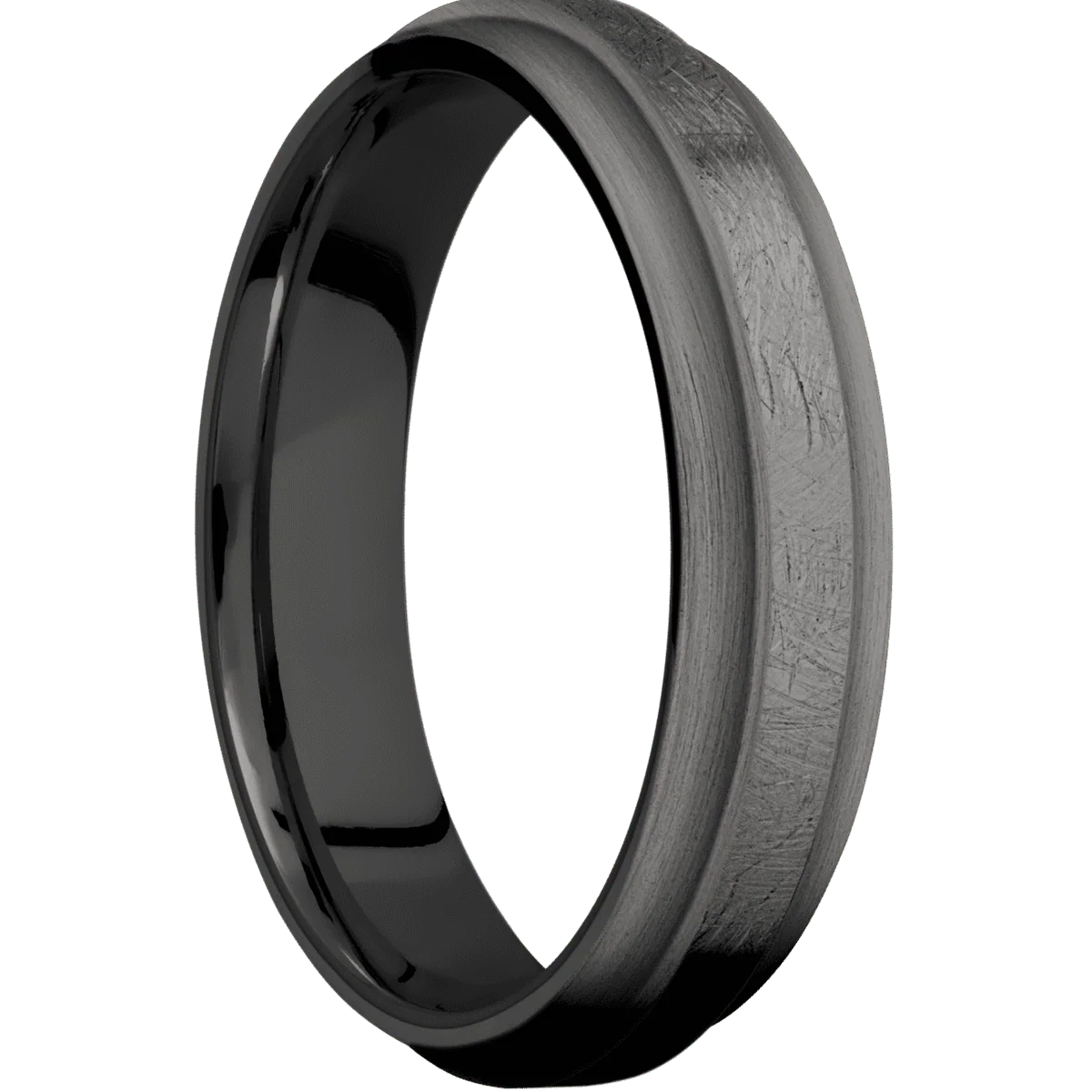 Tantalum Noir + Distressed , Satin Finish + Zirconium