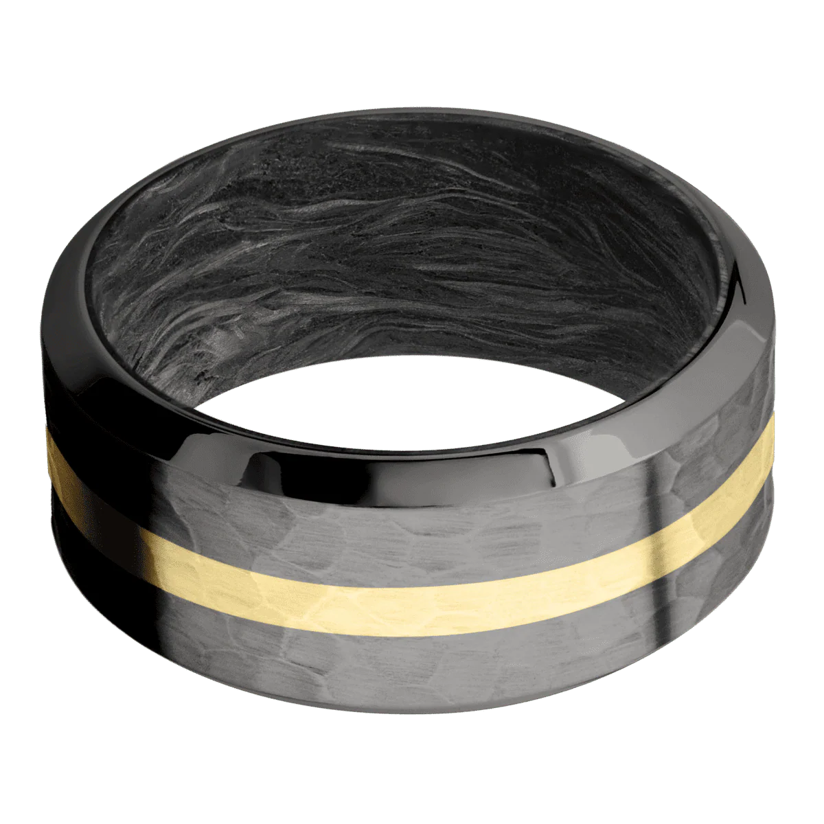 Tantalum Noir + Hammer , Polish Finish + Forged Carbon Fiber - Image 3