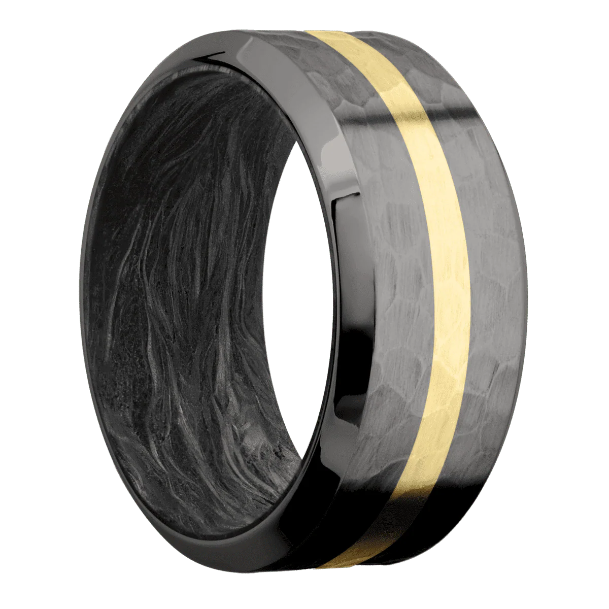 Tantalum Noir + Hammer , Polish Finish + Forged Carbon Fiber