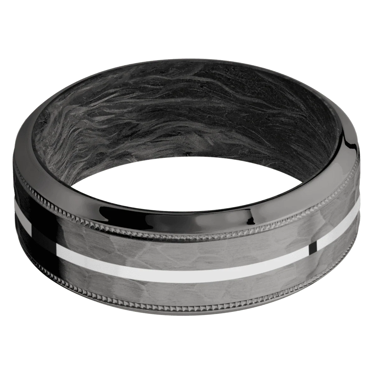 Tantalum Noir + Hammer , Polish Finish + Forged Carbon Fiber - Image 3