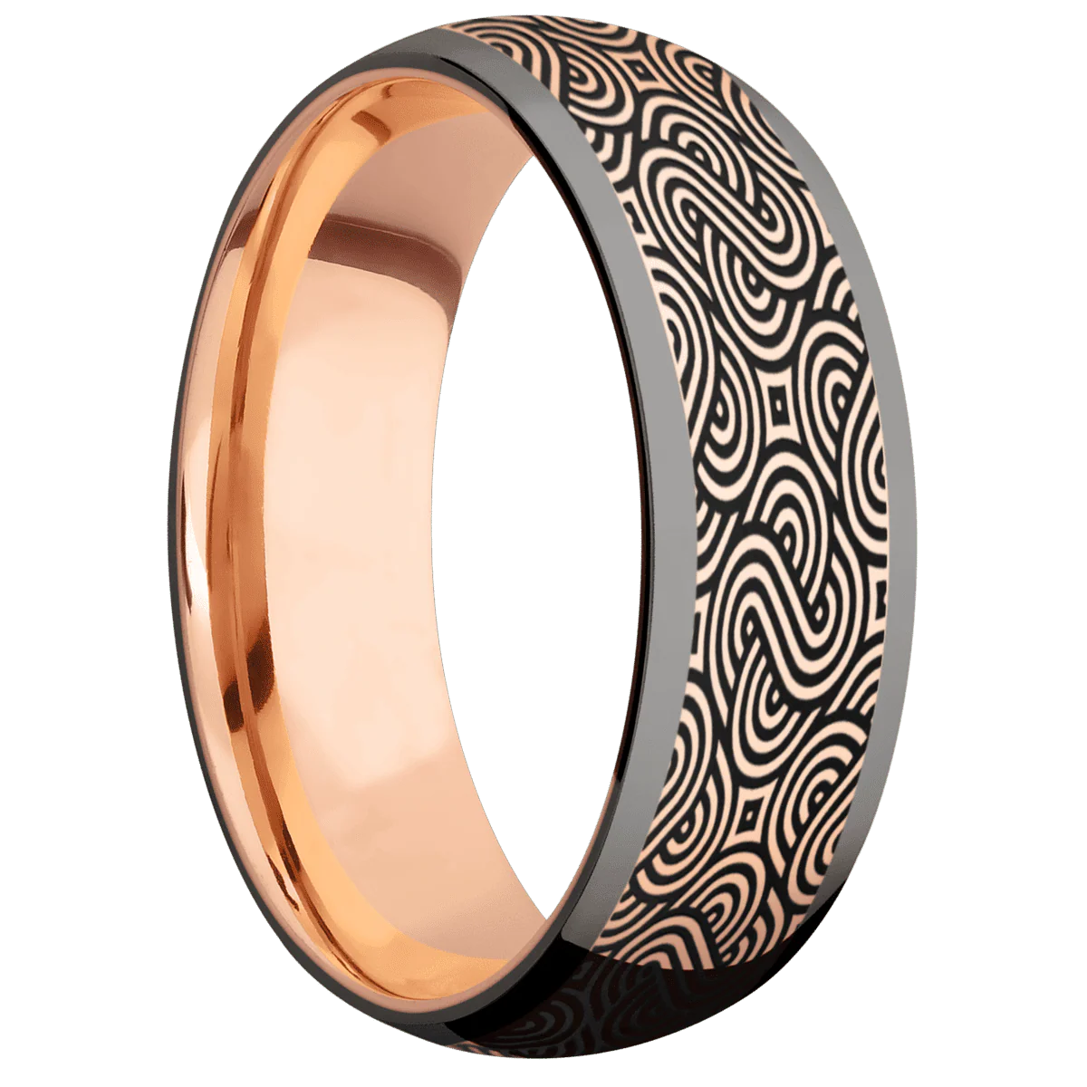 Tantalum Noir + Polish Finish + 10K Rose Gold