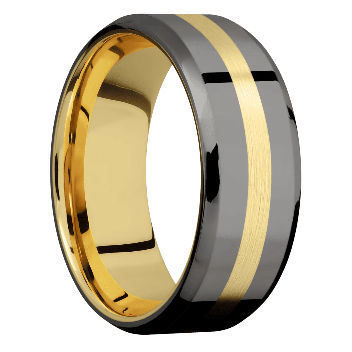 Tantalum Noir + Polish , Polish Finish + 18K Yellow Gold