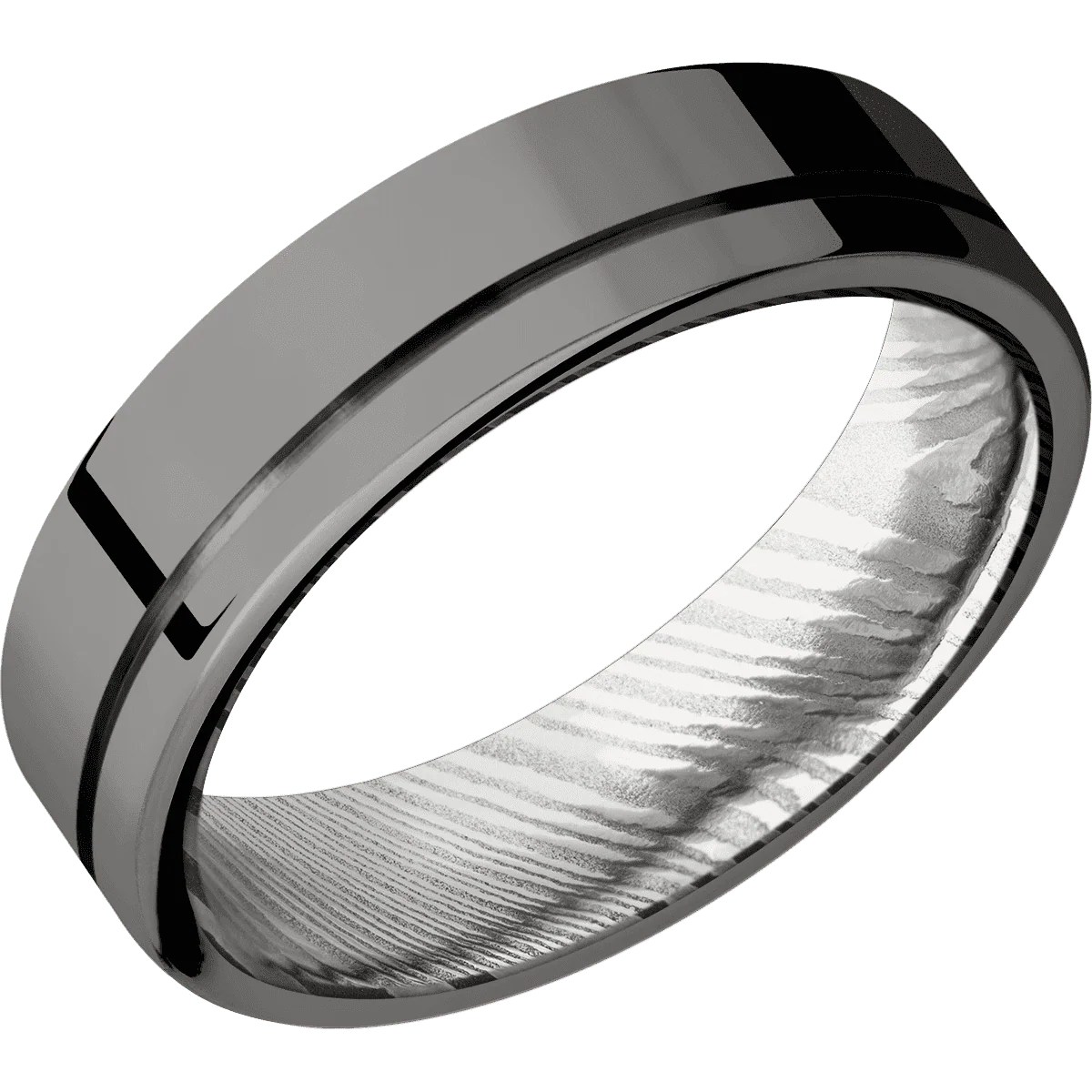 Tantalum Noir + Polish , Polish Finish + Damascus - Image 2