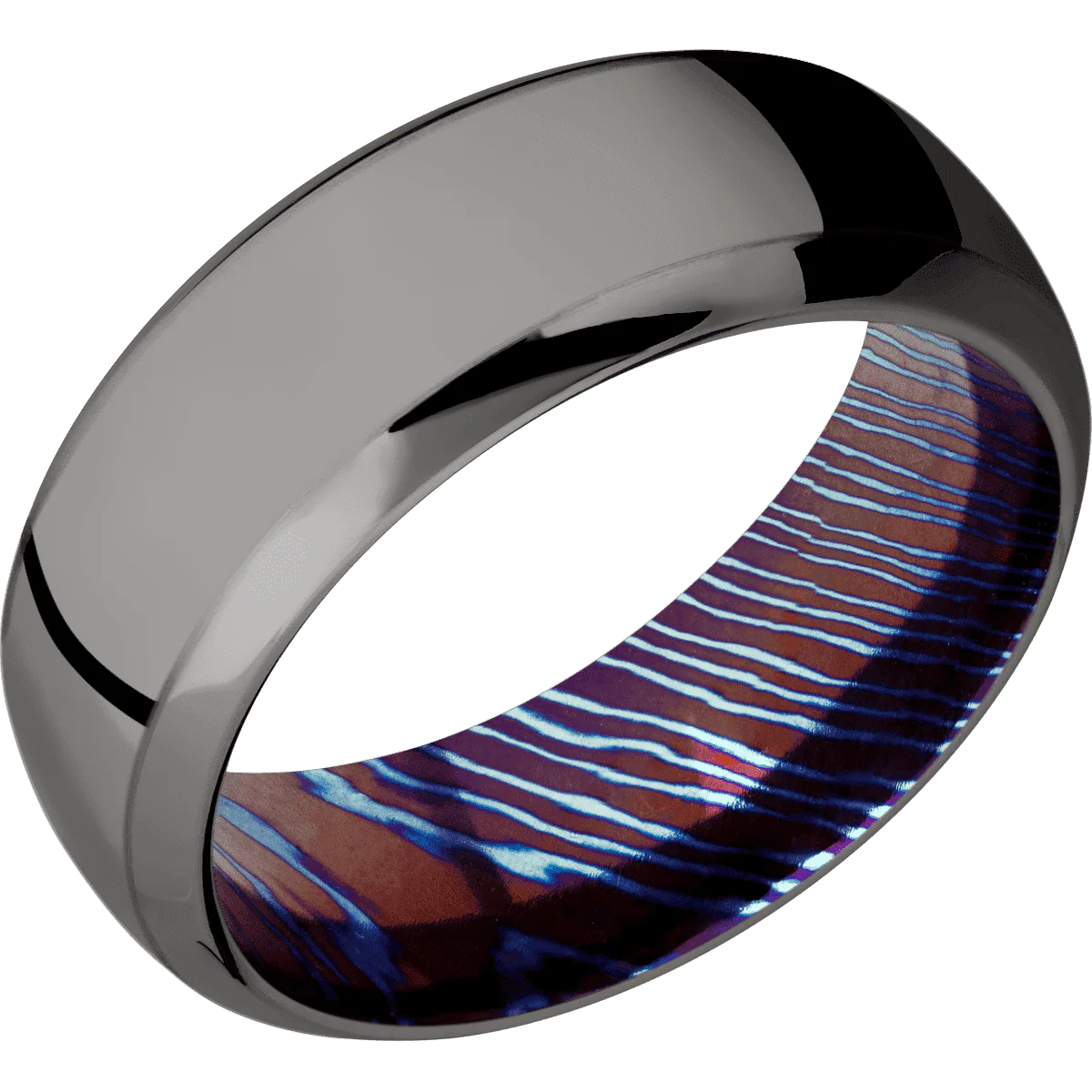 Tantalum Noir + Polish , Polish Finish + Titanium Damascus - Image 2