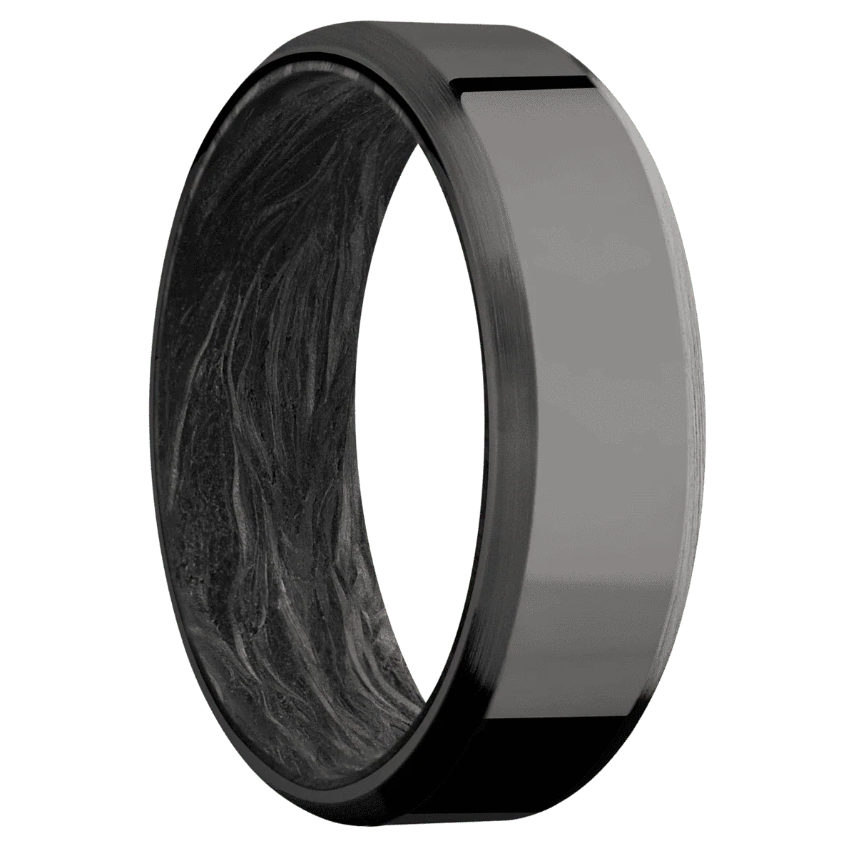 Tantalum Noir + Polish , Satin Finish + Forged Carbon Fiber