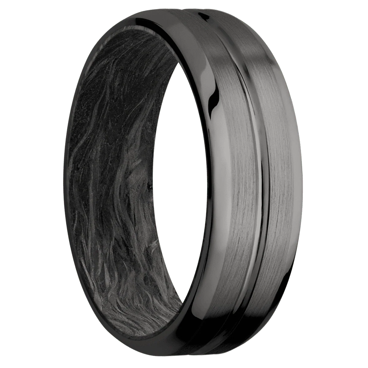 Tantalum Noir + Polish , Satin Finish + Forged Carbon Fiber