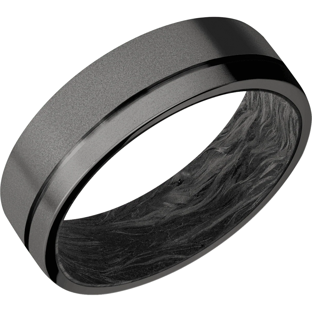 Tantalum Noir + Sand , Bead Finish + Forged Carbon Fiber - Image 2