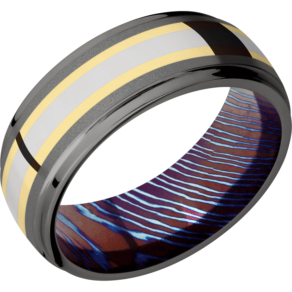 Tantalum Noir + Sand , Polish Finish + Titanium Damascus - Image 2