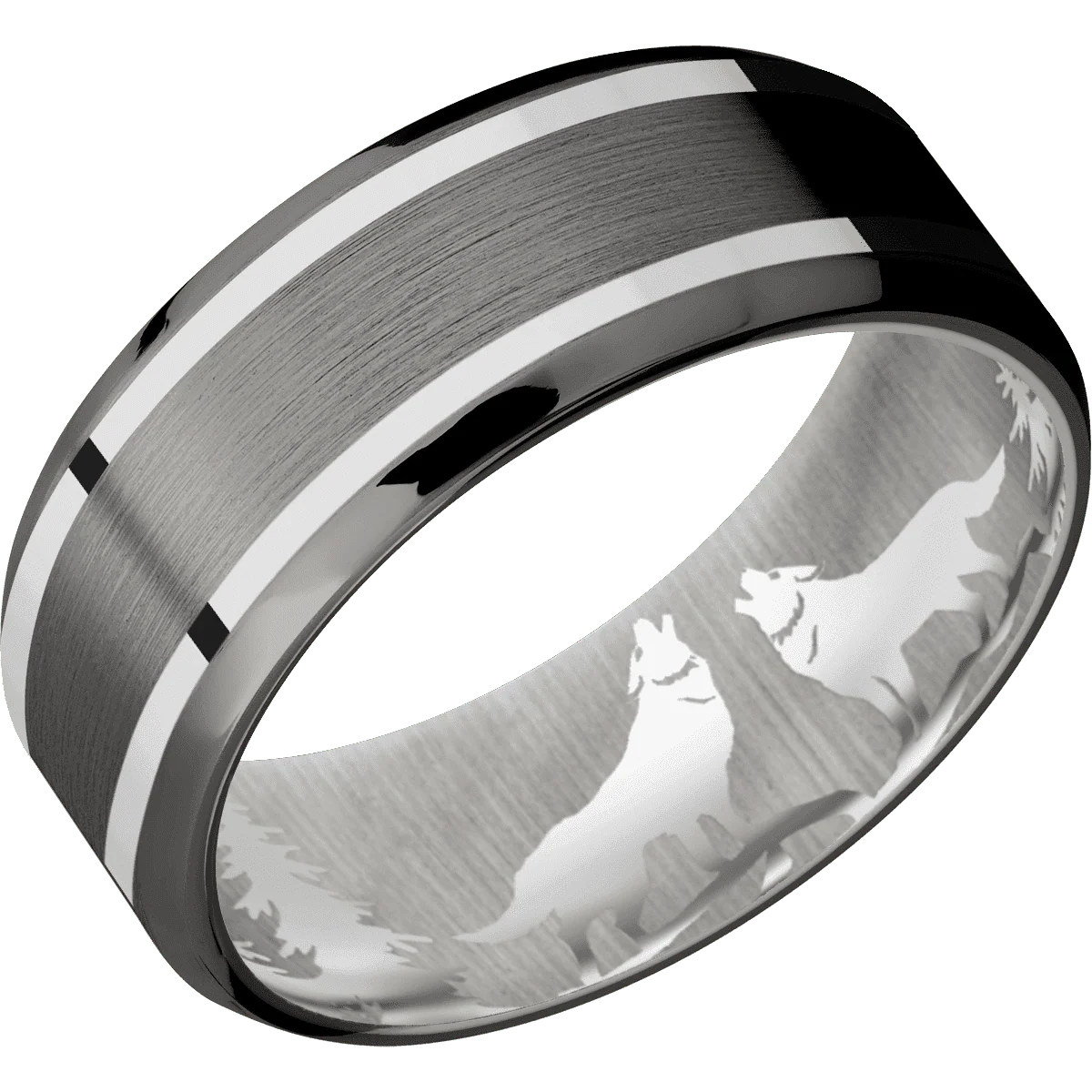Tantalum Noir + Satin , Polish Finish + 10K White Gold - Image 2