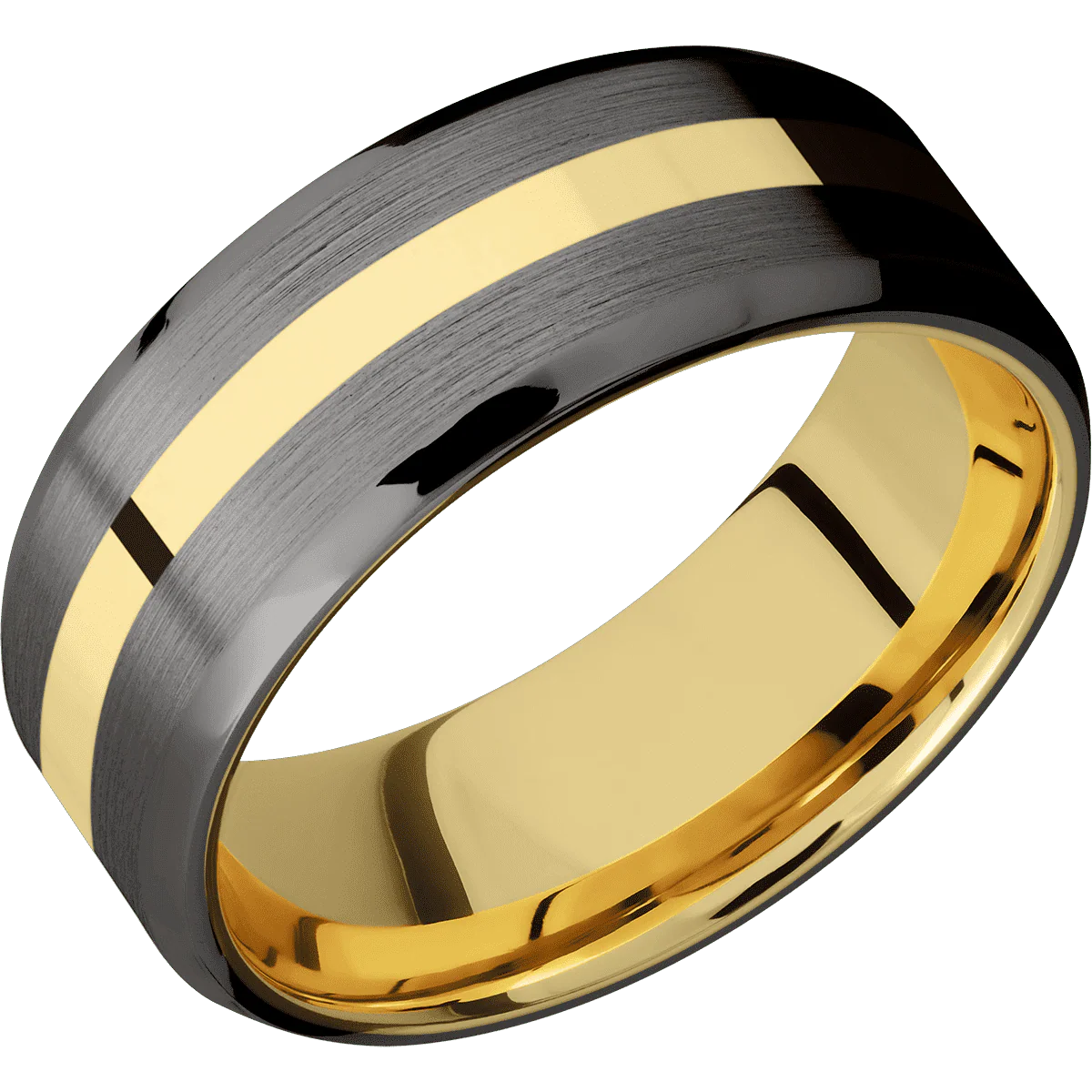 Tantalum Noir + Satin , Polish Finish + 14K Yellow Gold - Image 2
