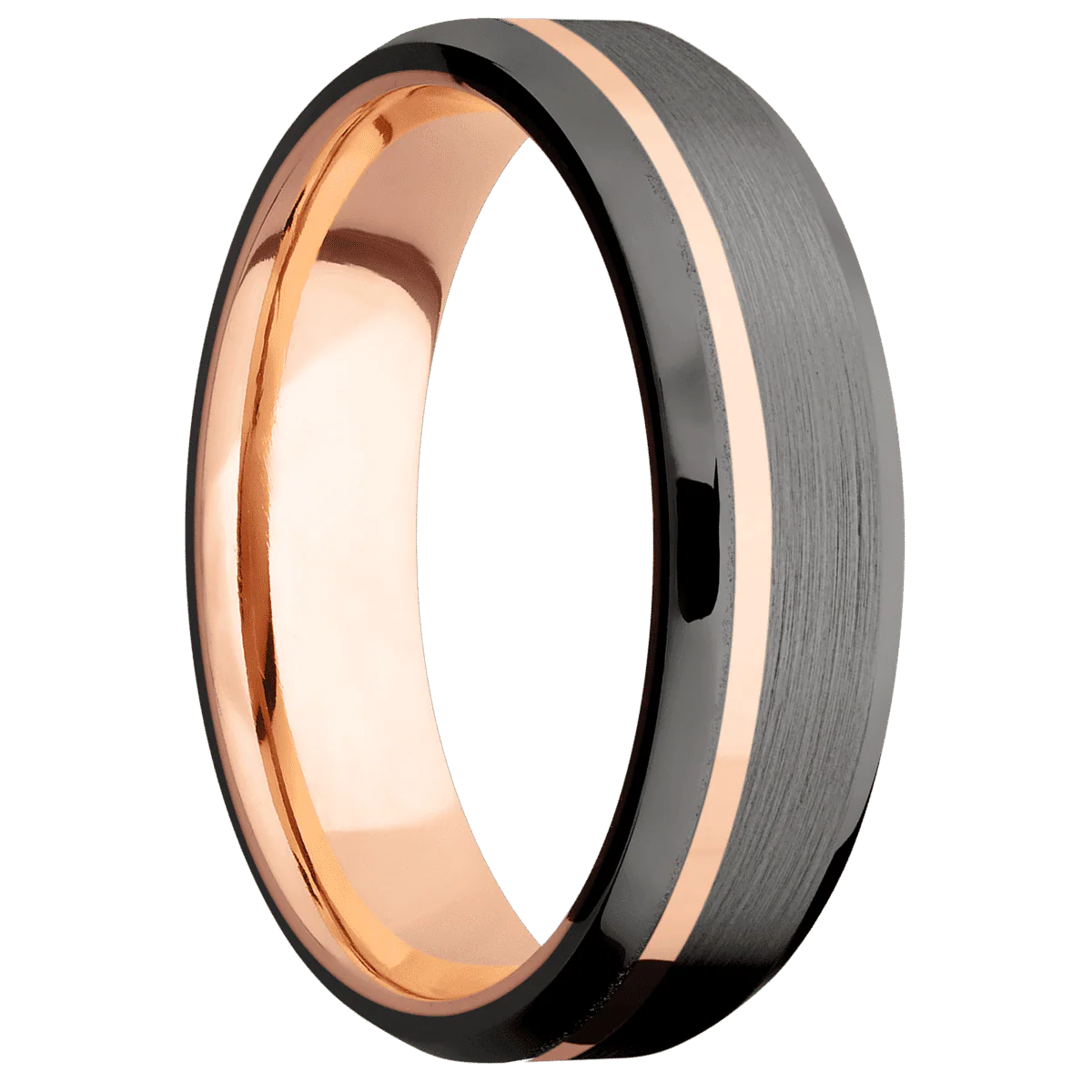 Tantalum Noir + Satin , Satin Finish + 14K Rose Gold