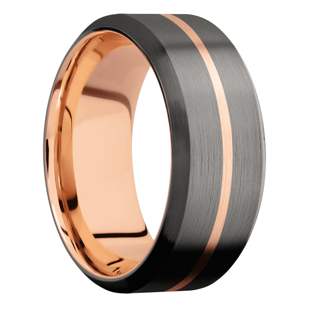 Tantalum Noir + Satin , Satin Finish + 14K Rose Gold