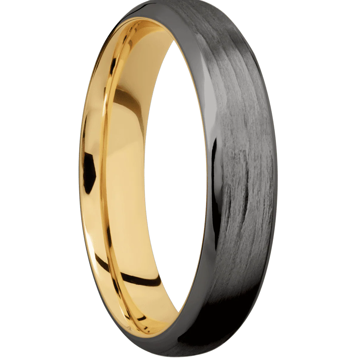 Tantalum Noir + Treebarkh , Polish Finish + 10K Yellow Gold